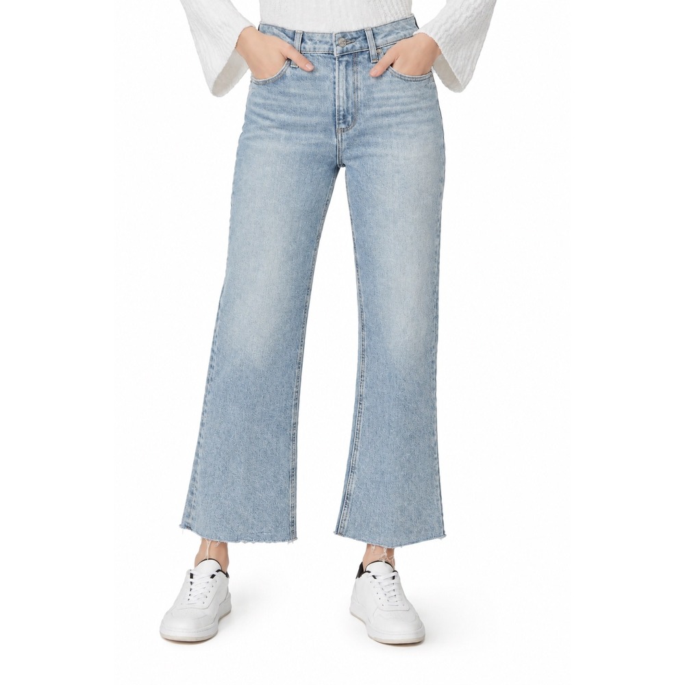 Paige Leenah Wide Leg Ankle Jeans Gianna Distressed Light Wash 23 NEW! $249